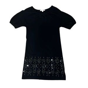 Rebecca Taylor Embellished Black Sweater Dress
